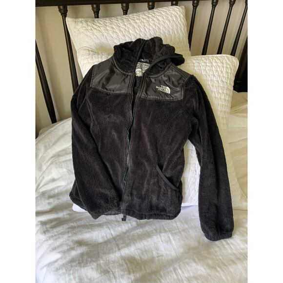 The North Face girls black hoodie fleece jacket Medium 10-12 - Picture 1 of 8